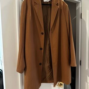 Topman Brown Wool Coat